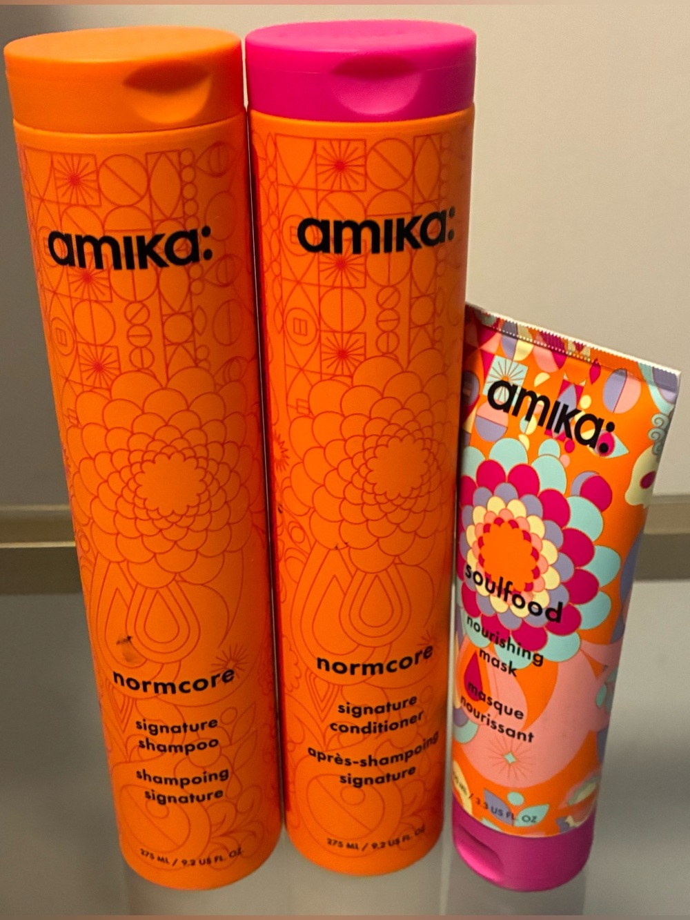 Amika Normcore Shampoo Conditioner & Soulfood Mask Set New Authentic